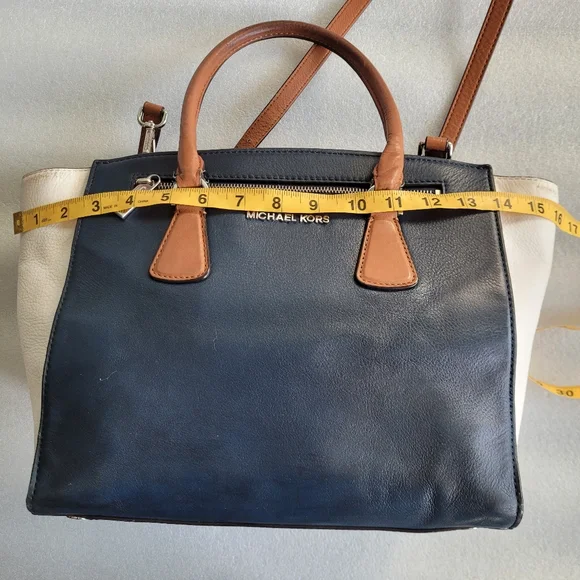 Michael Kors Large Sophie Zip Top Satchel Colorblock Leather With Strap - Picture 13 of 15